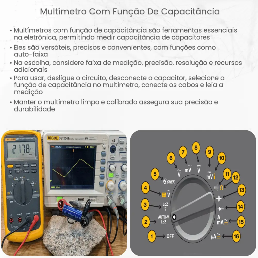 Multímetro com função de capacitância
