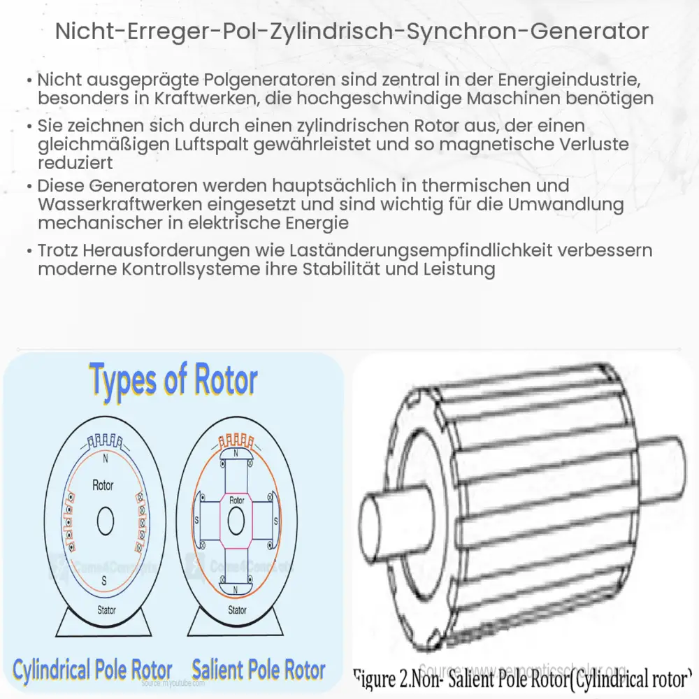 Nicht-Erreger Pol (zylindrisch) Synchron-Generator