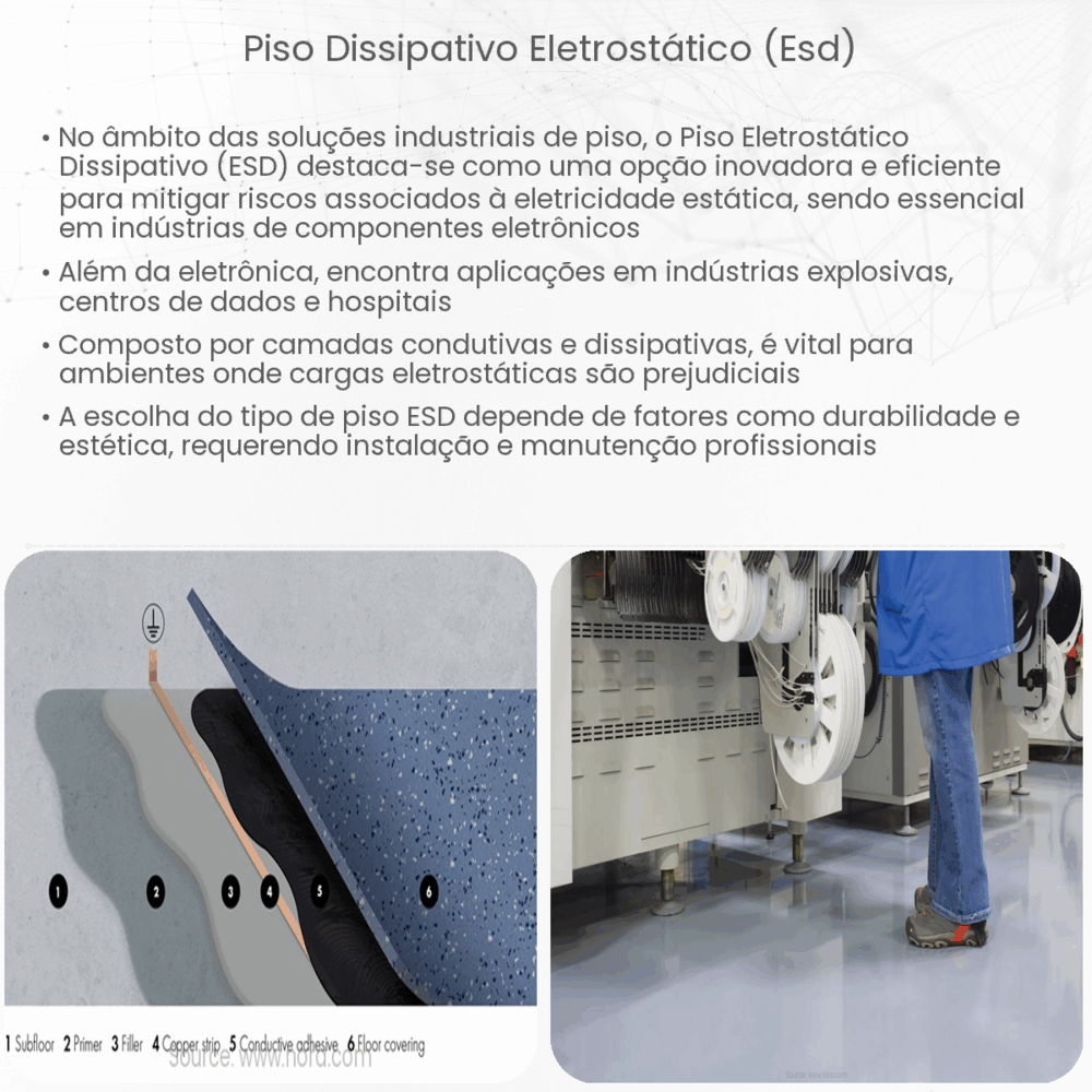 Piso dissipativo eletrostático (ESD)