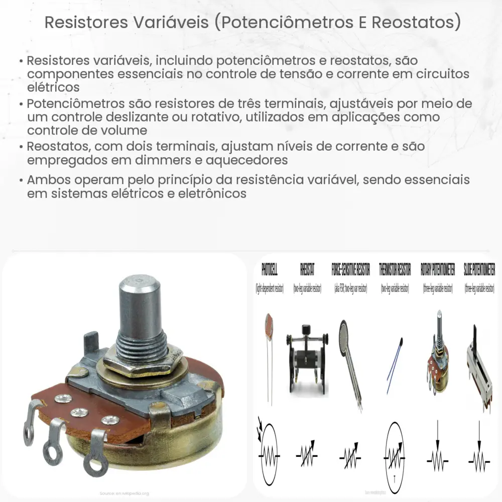Resistores variáveis (Potenciômetros e reostatos)