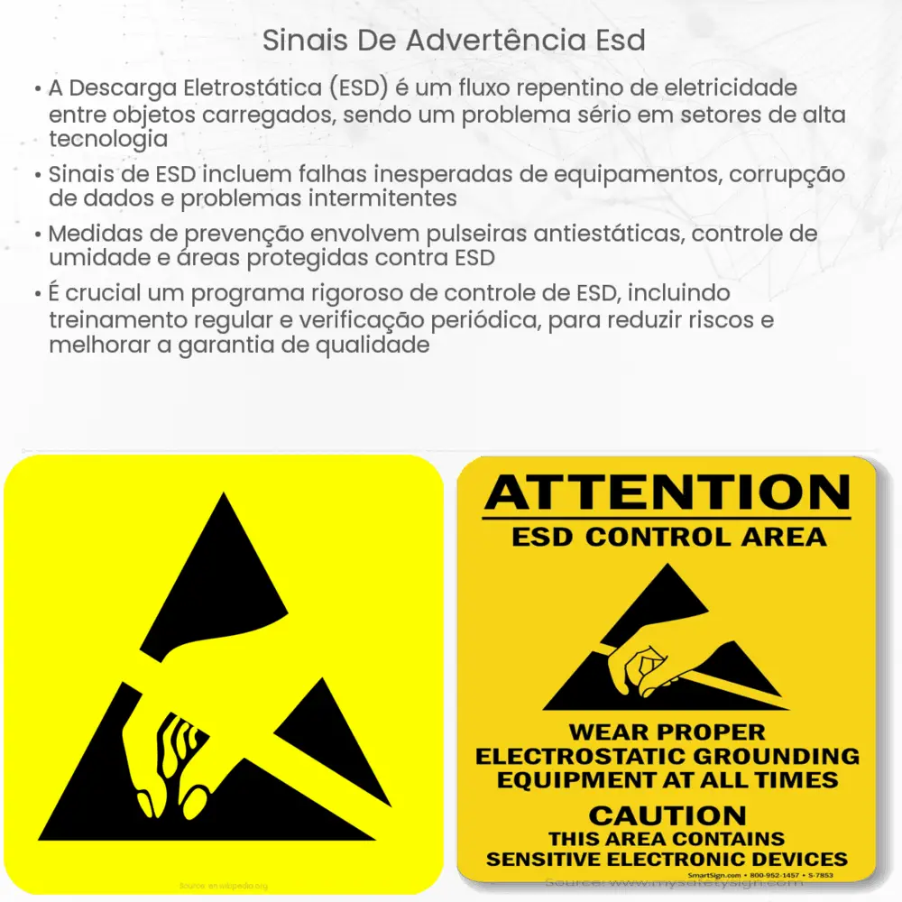 Sinais de advertência ESD