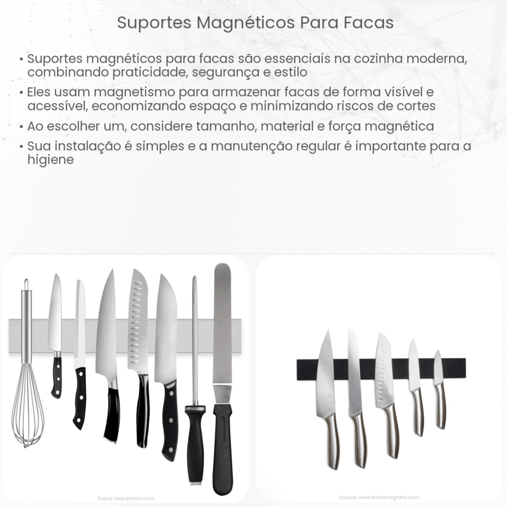 Suportes magnéticos para facas