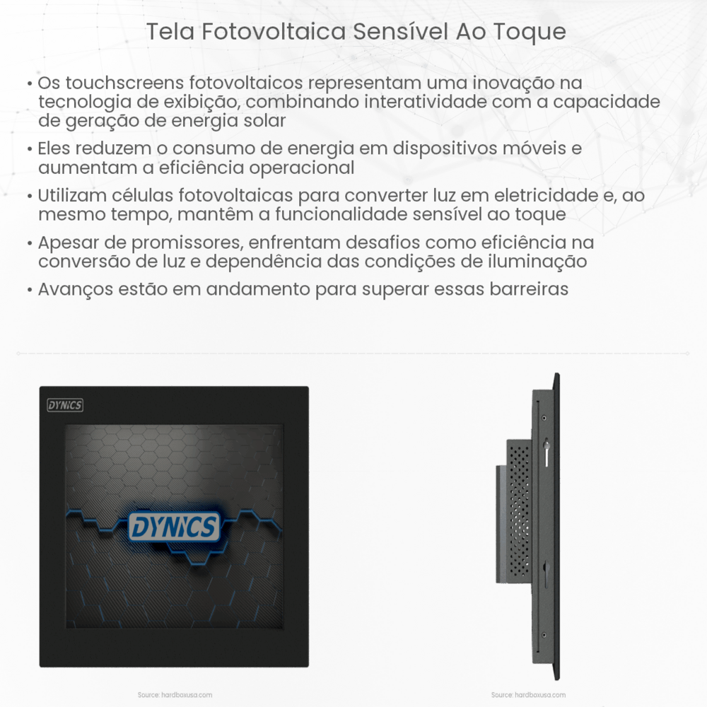 Tela fotovoltaica sensível ao toque