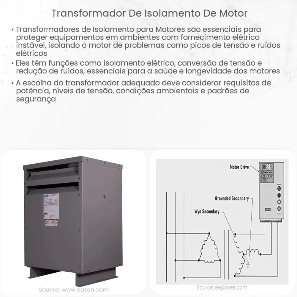 Transformador de isolamento de motor