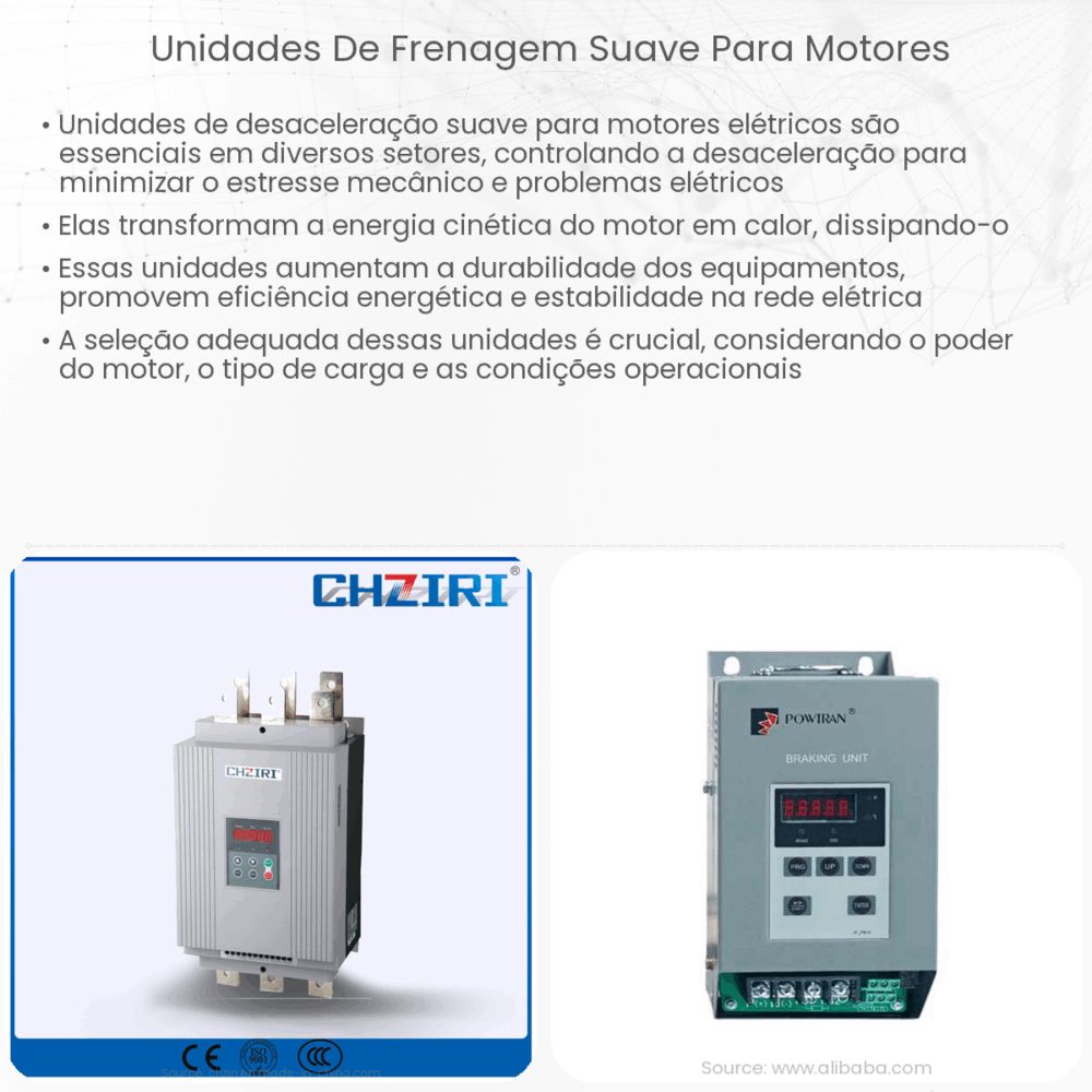 Unidades de frenagem suave para motores