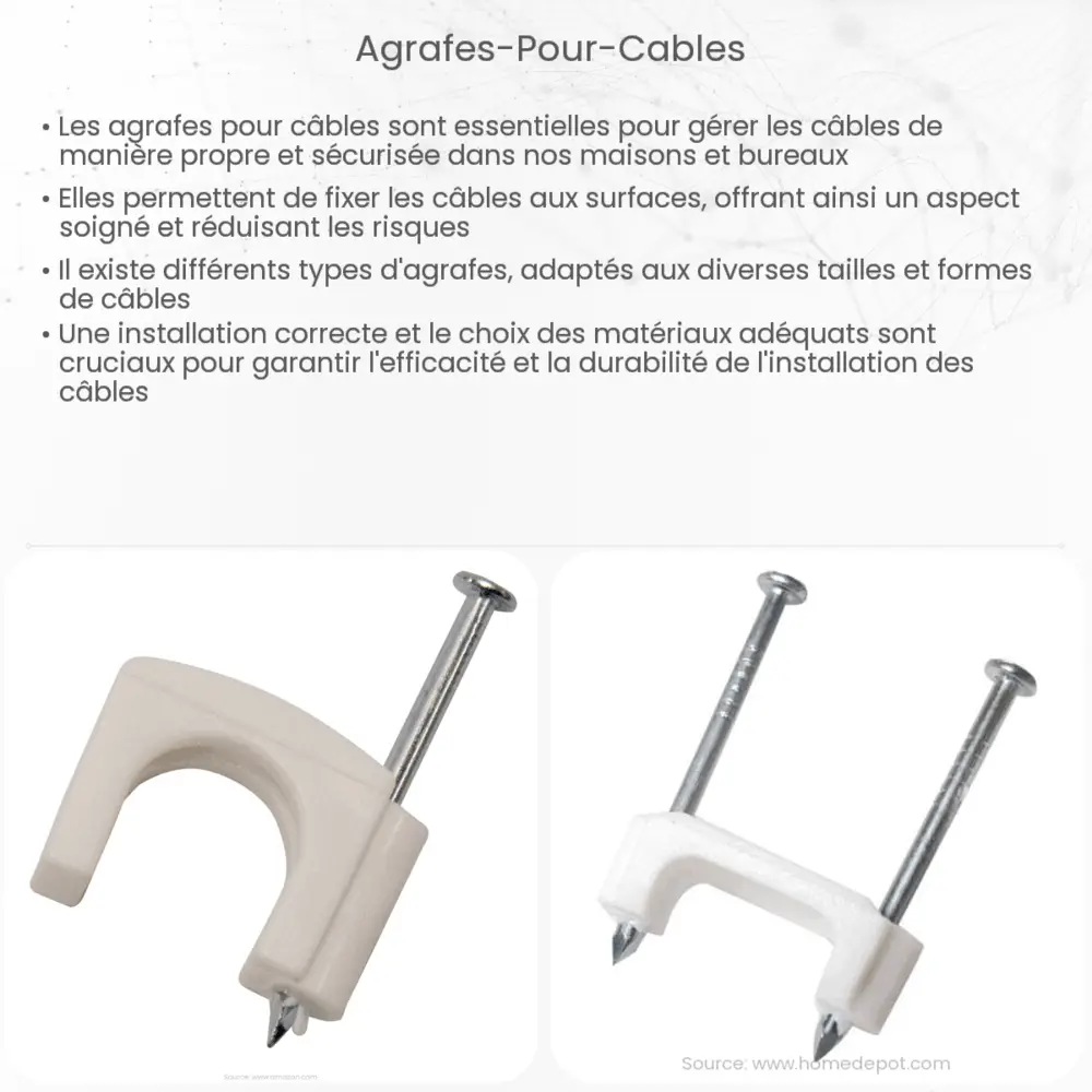 Agrafes pour câbles