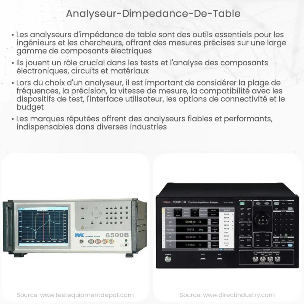 Analyseur d'impédance de table