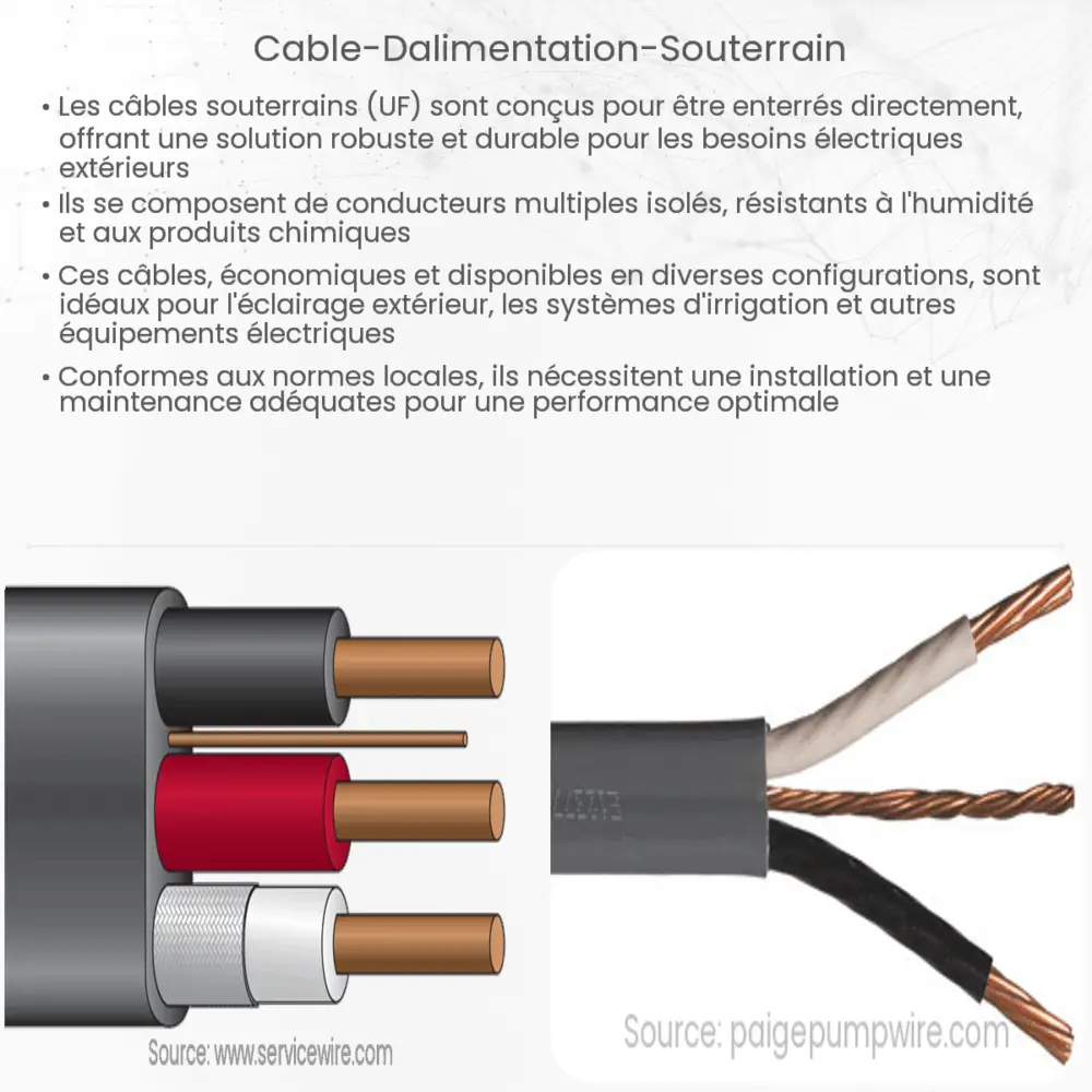 Câble d'alimentation souterrain