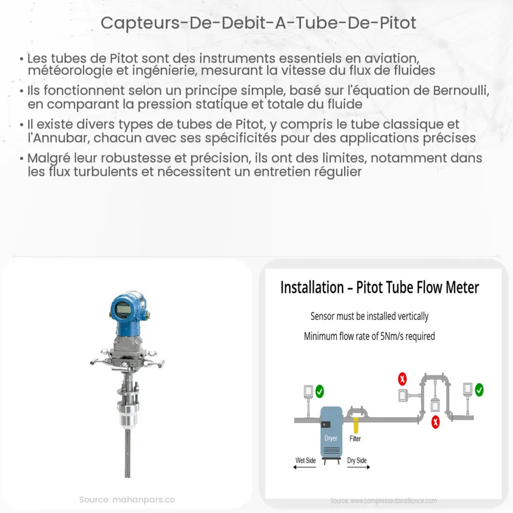 Capteurs de débit à tube de Pitot