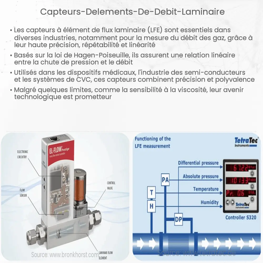Capteurs d'éléments de débit laminaire