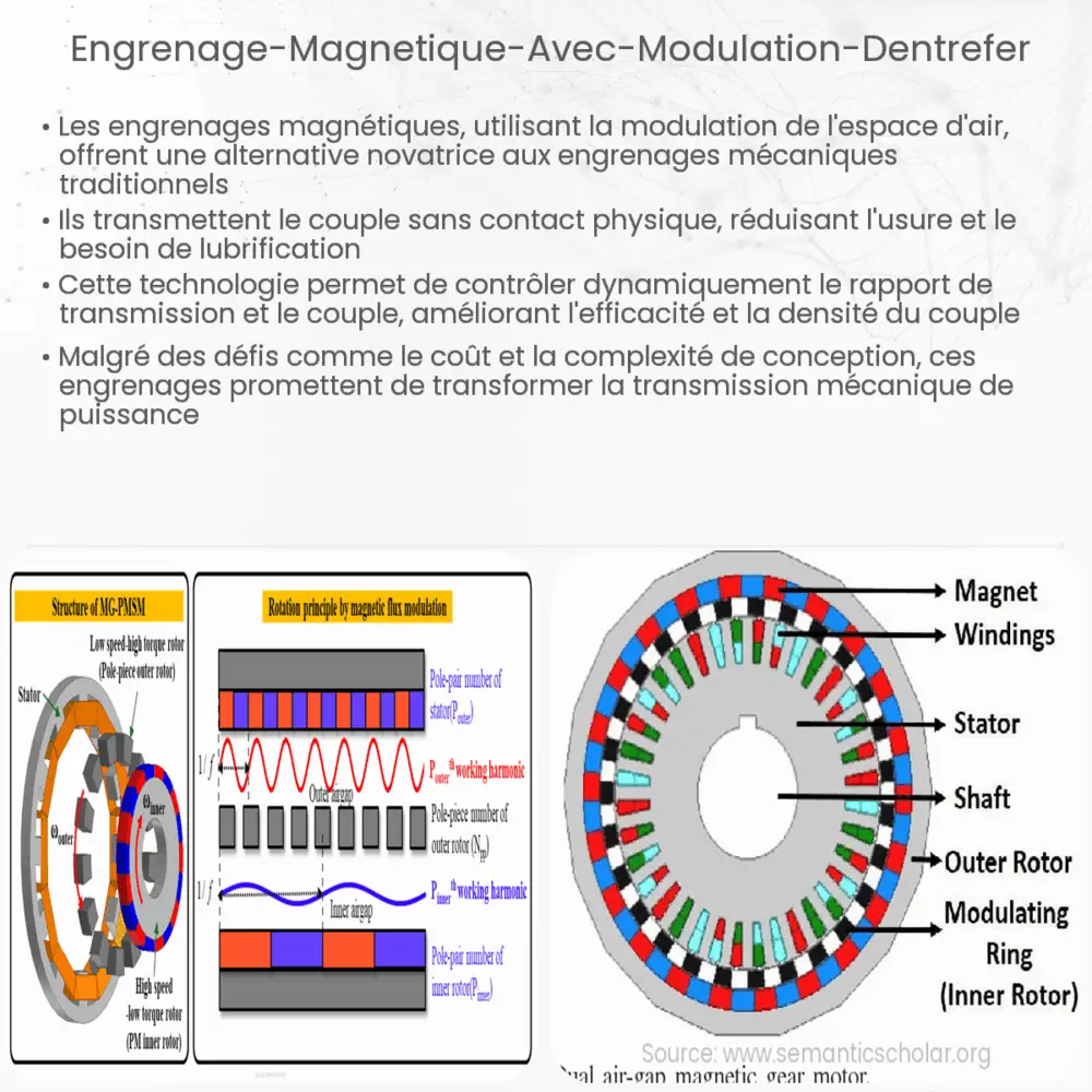 Engrenage magnétique avec modulation d'entrefer