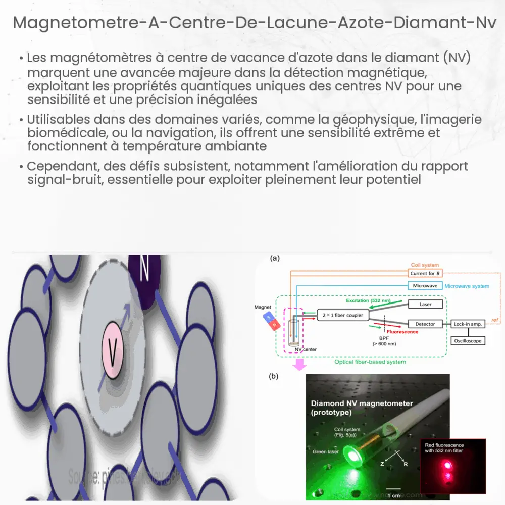 Magnétomètre à centre de lacune azote-diamant (NV)