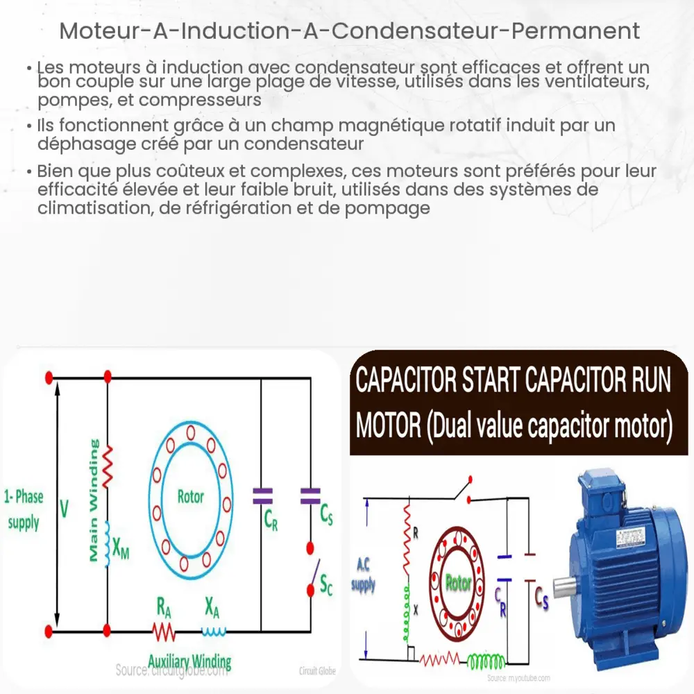 Moteur à induction à condensateur permanent