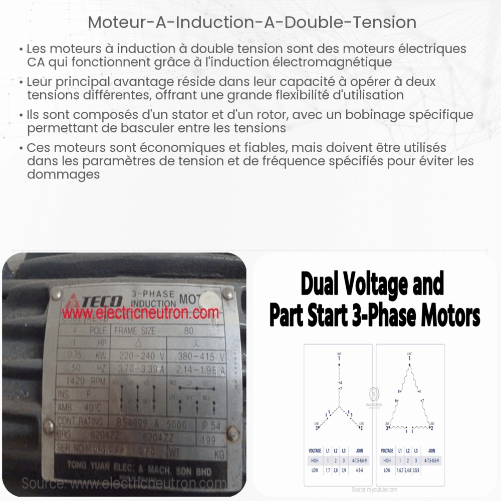 Moteur à induction à double tension