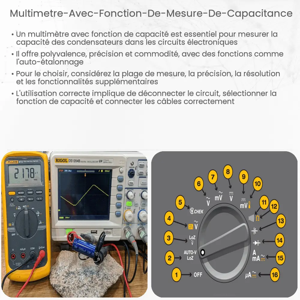 Multimètre avec fonction de mesure de capacitance