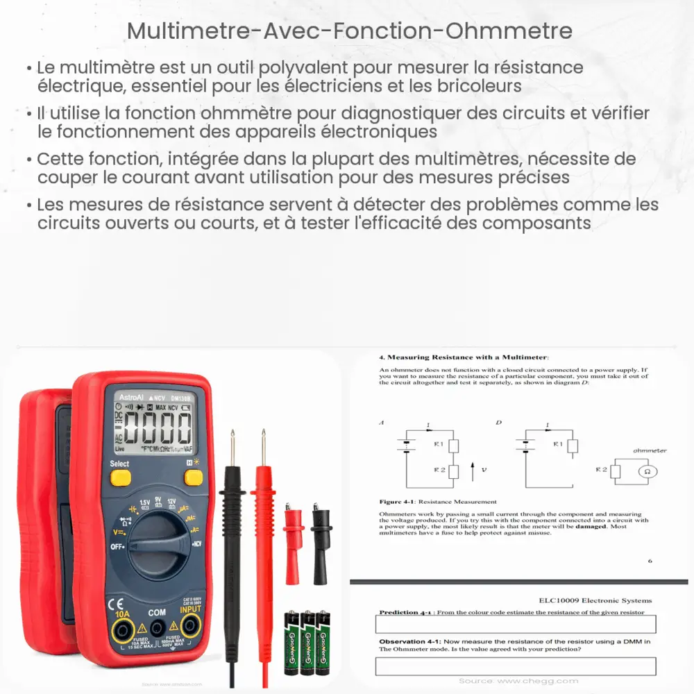 Multimètre (avec fonction ohmmètre)
