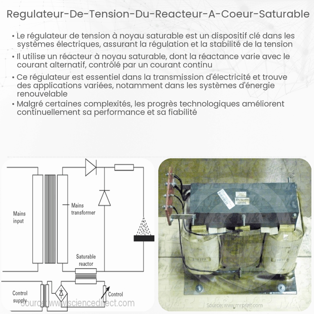 Régulateur de tension du réacteur à cœur saturable