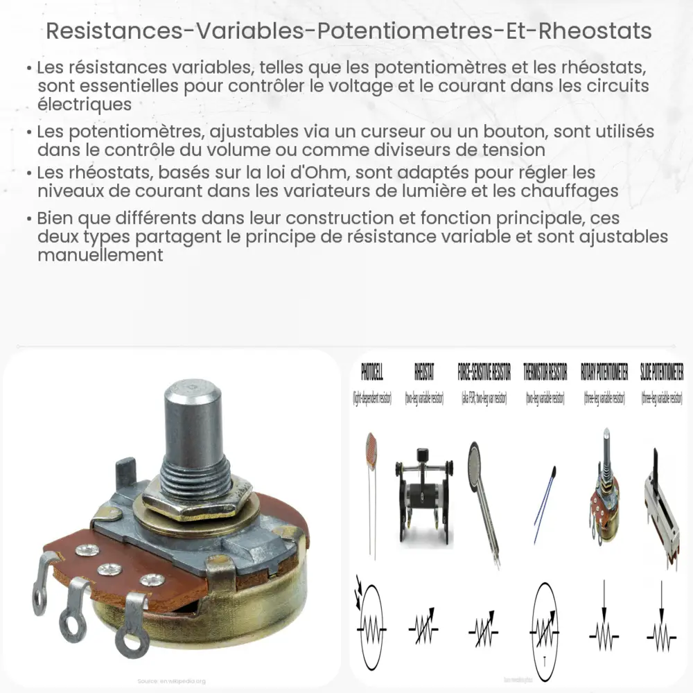 Résistances variables (Potentiomètres et rhéostats)