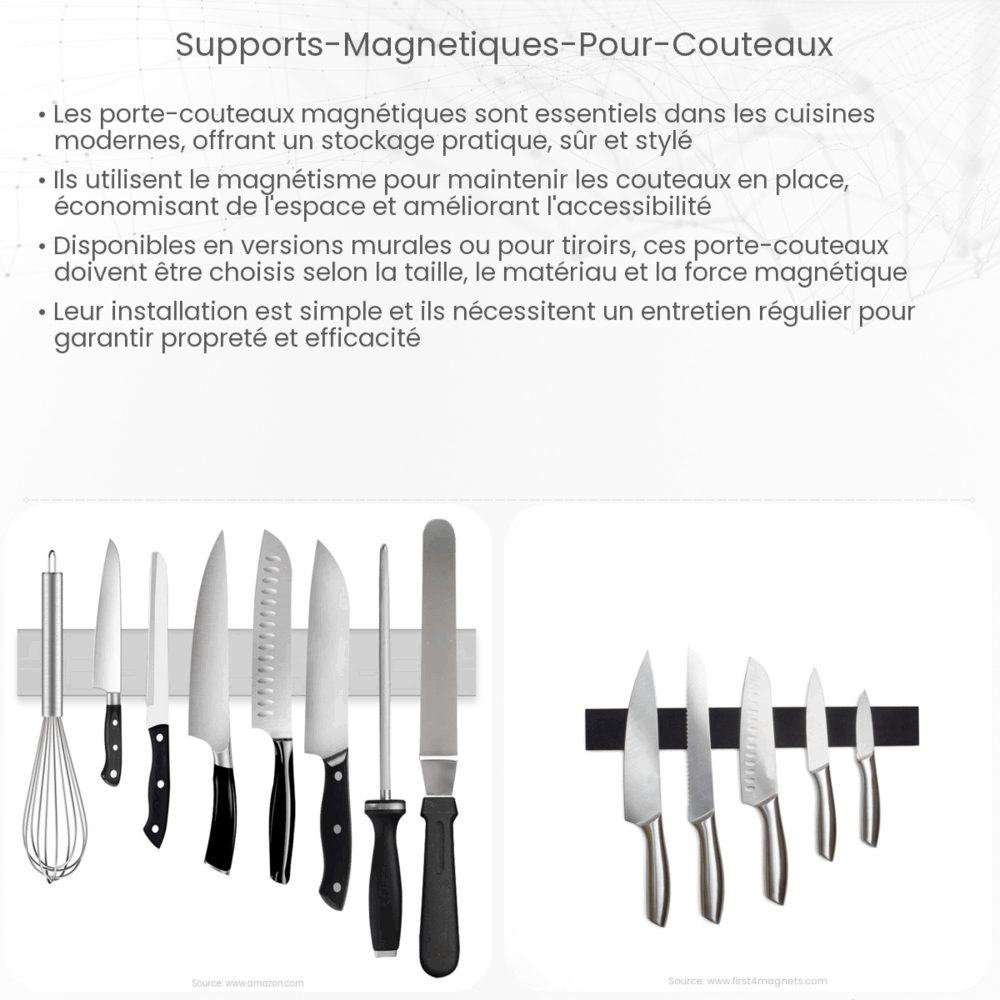 Supports magnétiques pour couteaux
