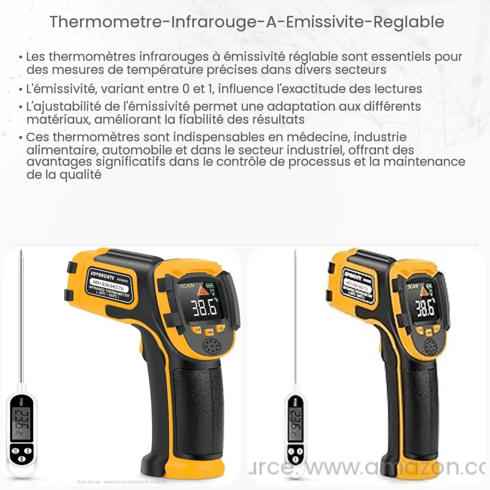 Thermomètre infrarouge à émissivité réglable