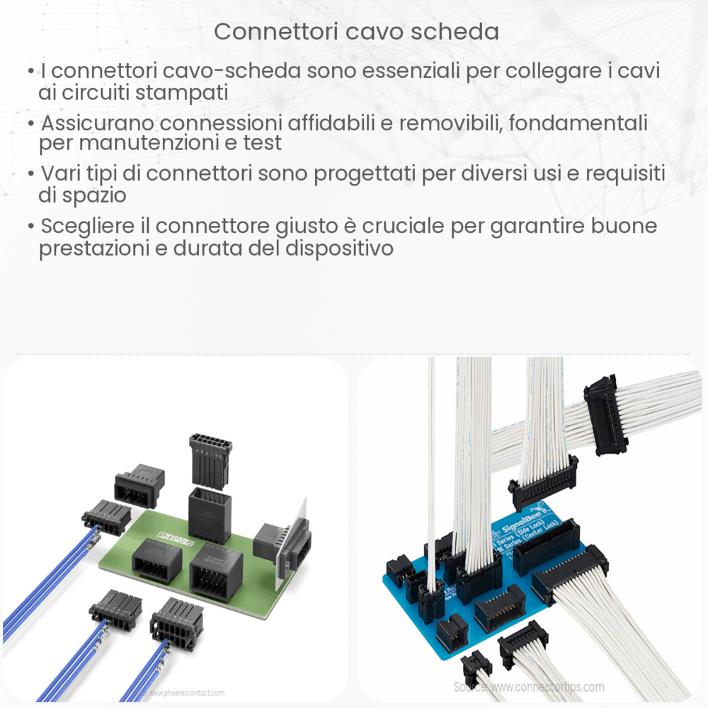 Connettori cavo-scheda