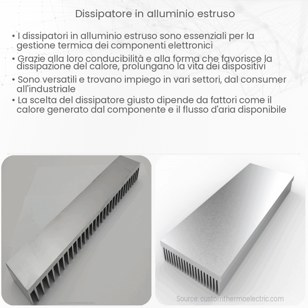Dissipatore in alluminio estruso