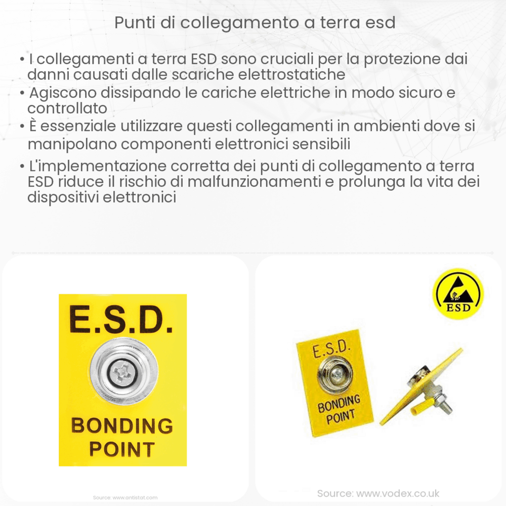Punti di collegamento a terra ESD