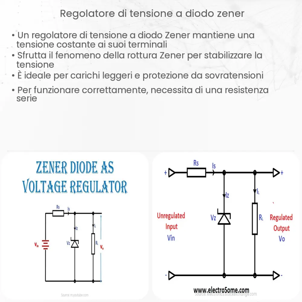 Regolatore di tensione a diodo Zener