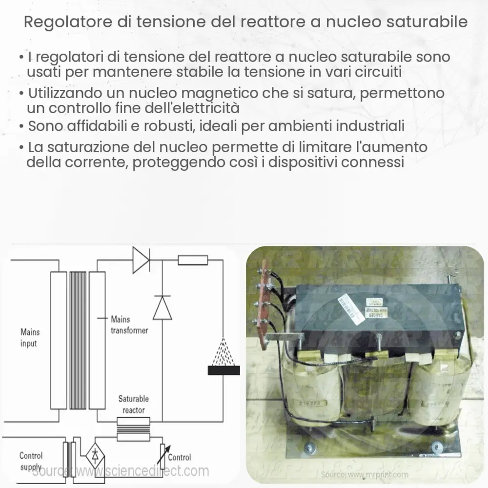 Regolatore di tensione del reattore a nucleo saturabile