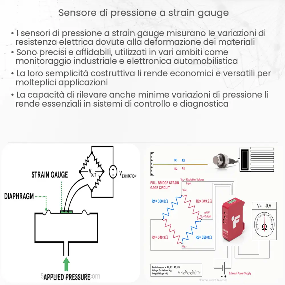 Sensore di pressione a strain gauge