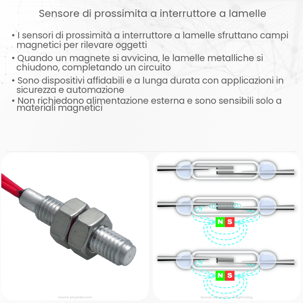 Sensore di prossimità a interruttore a lamelle