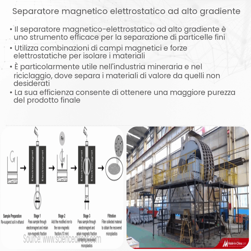 Separatore magnetico-elettrostatico ad alto gradiente