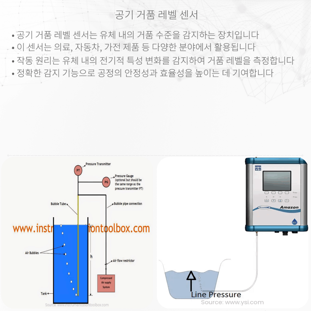 공기 거품 레벨 센서