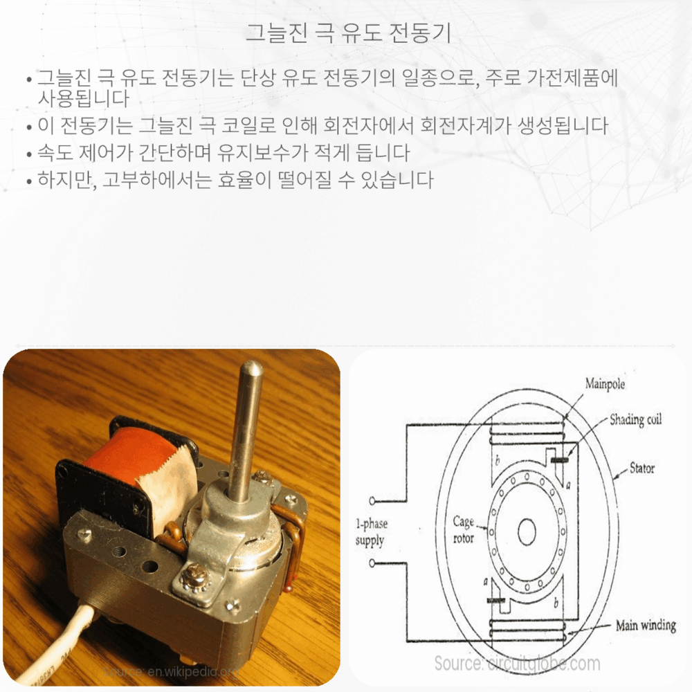 그늘진 극 유도 전동기