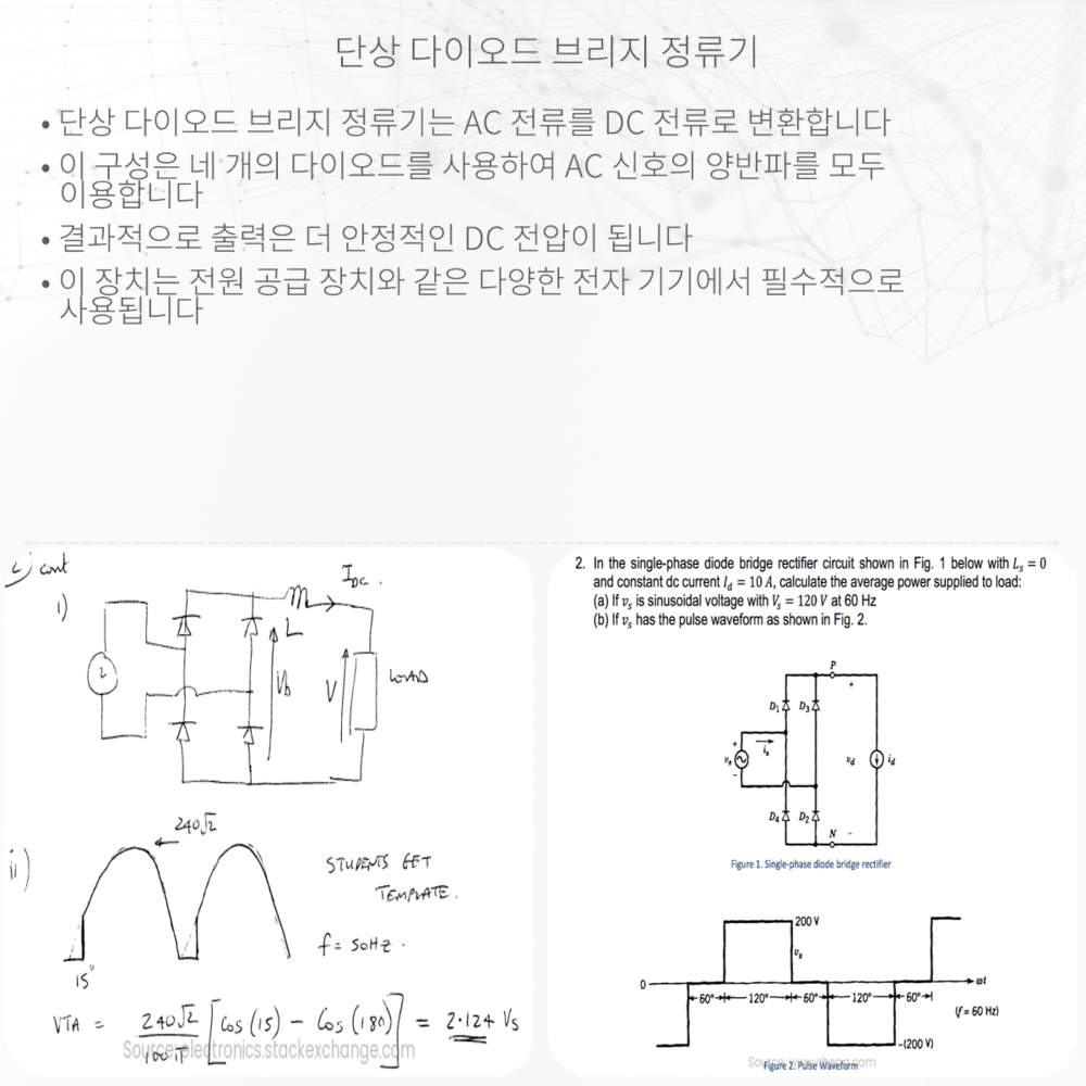 단상 다이오드 브리지 정류기