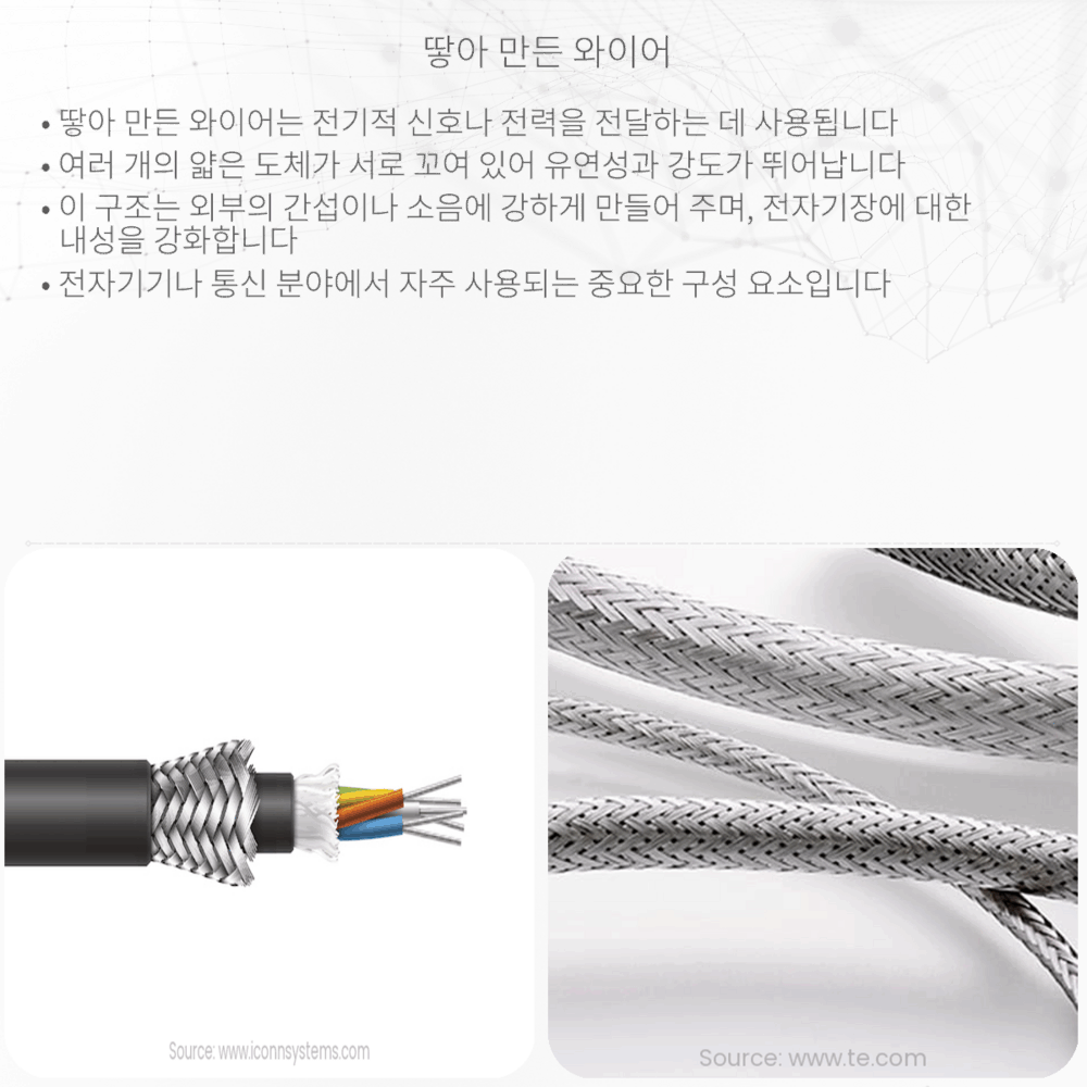 땋아 만든 와이어