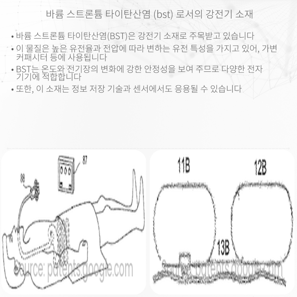 바륨 스트론튬 타이탄산염 (BST) 로서의 강전기 소재