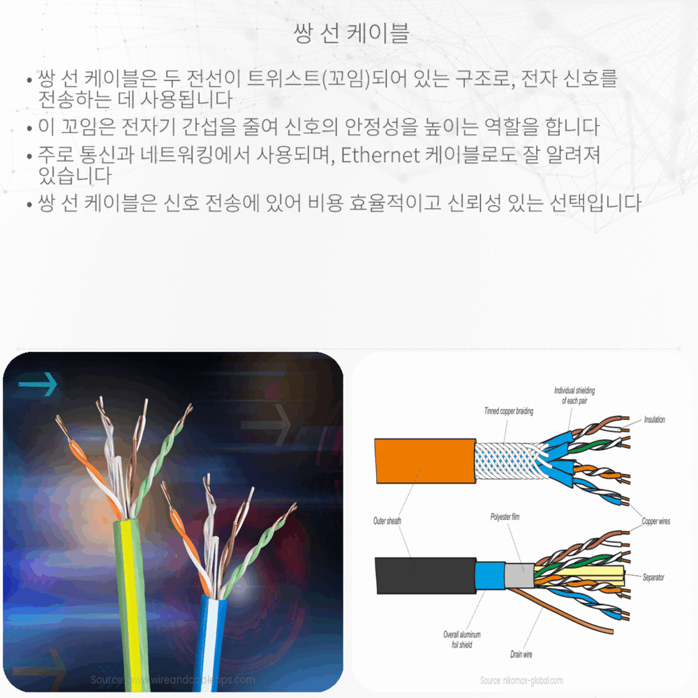 쌍 선 케이블
