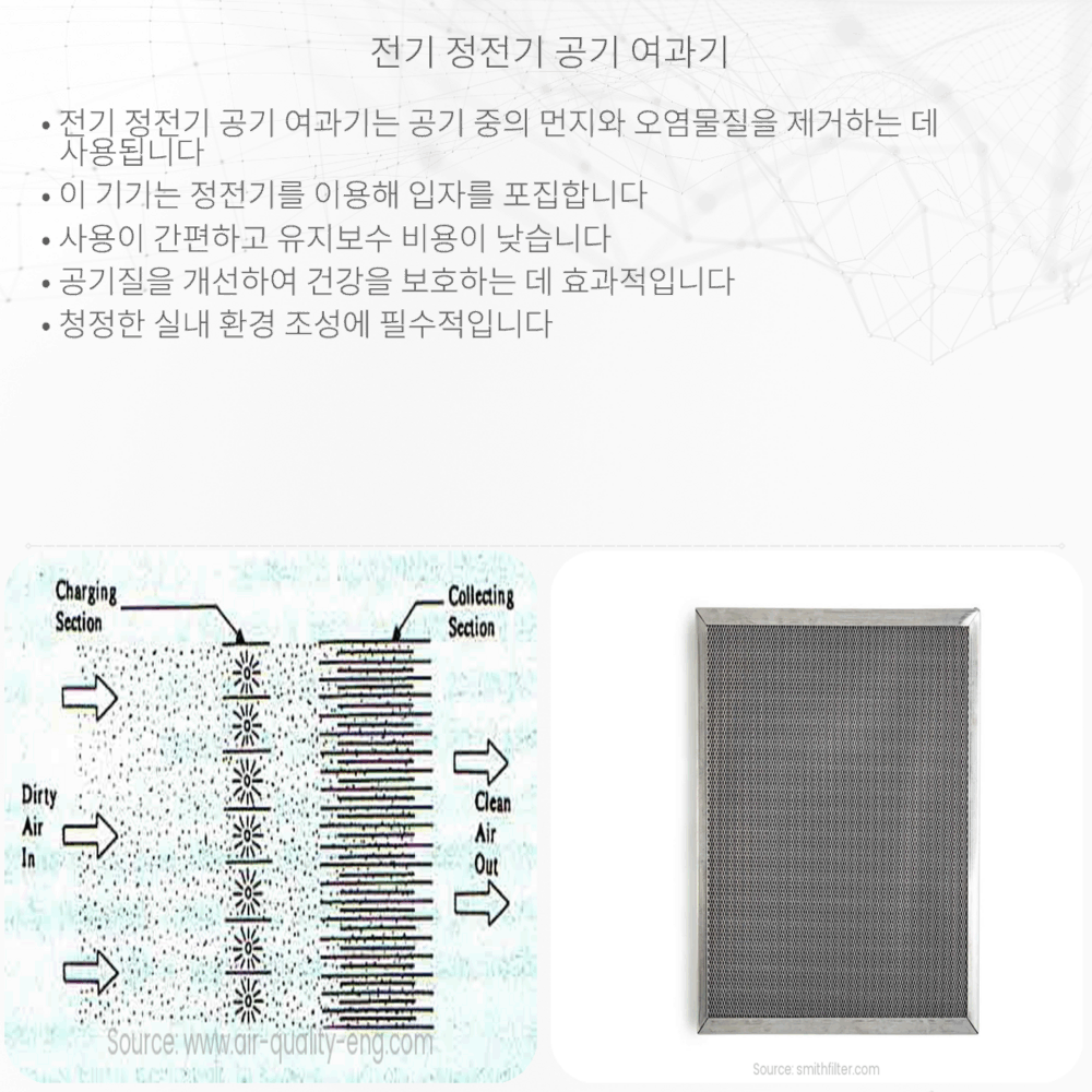 전기 정전기 공기 여과기