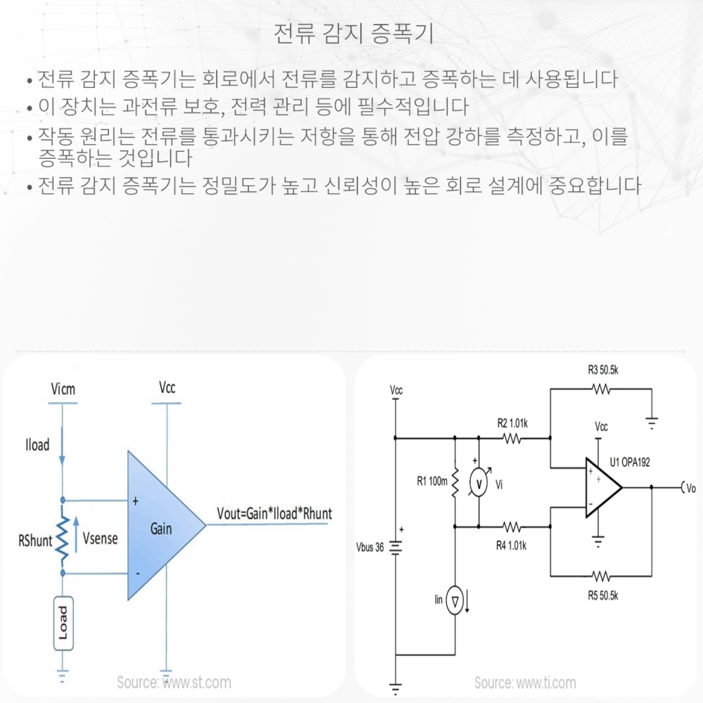 전류 감지 증폭기