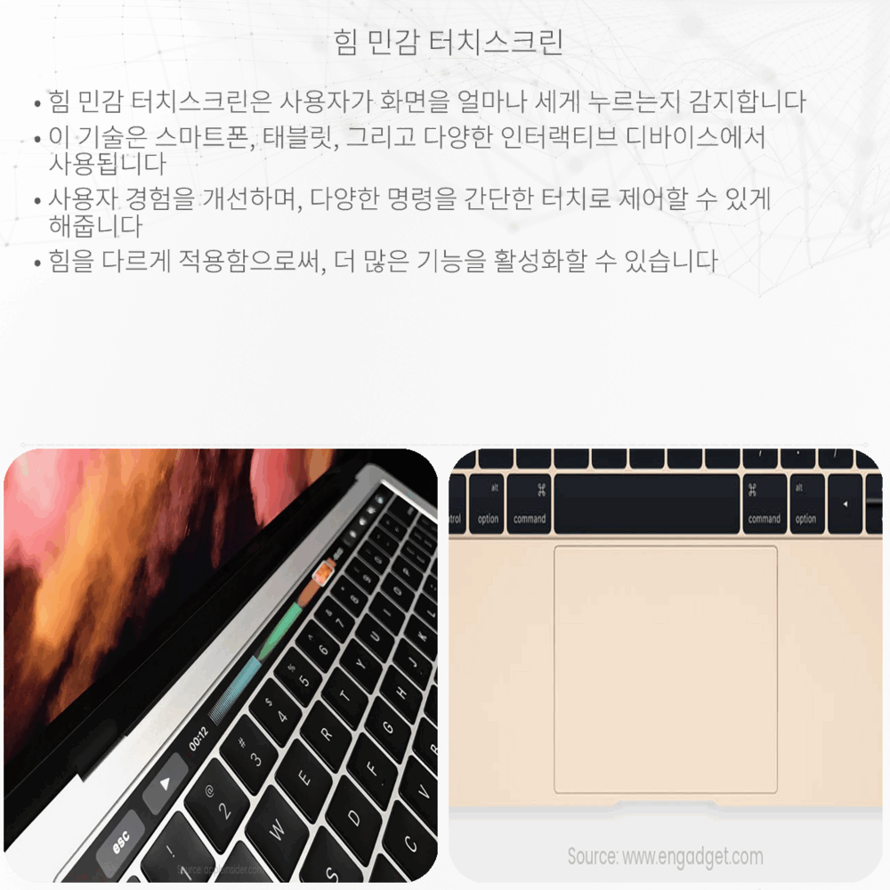 힘 민감 터치스크린