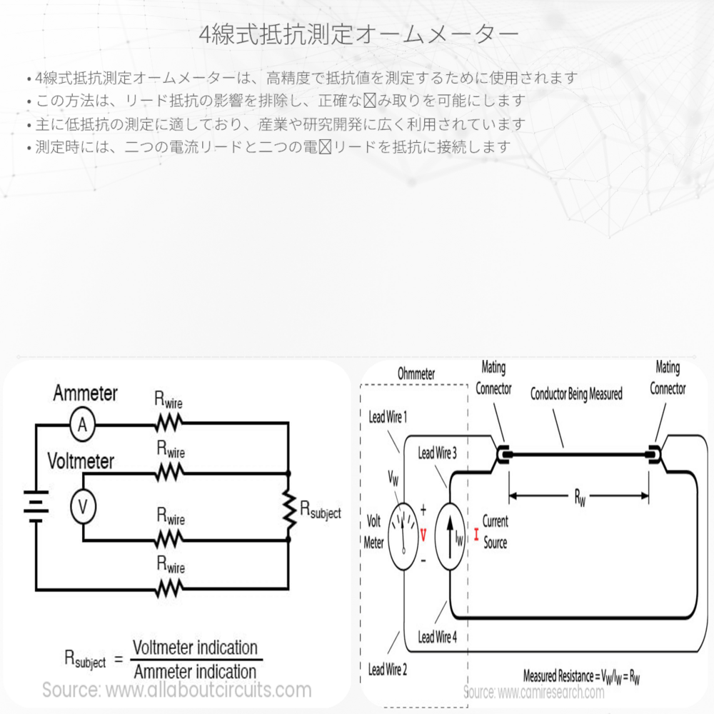 4線式抵抗測定オームメーター