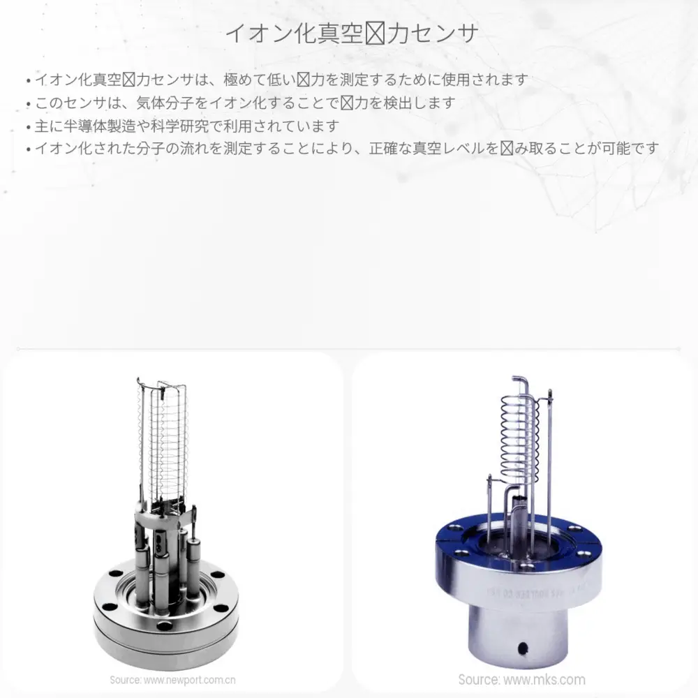 イオン化真空圧力センサ