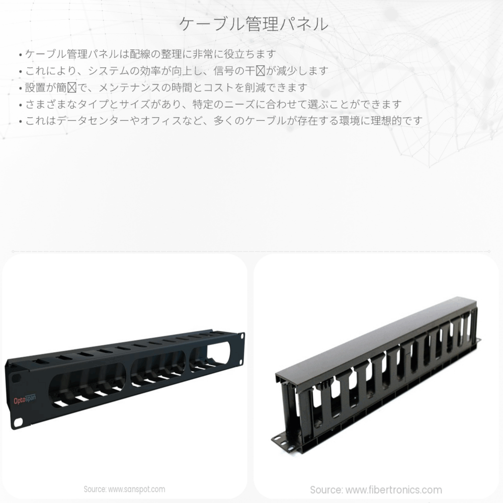ケーブル管理パネル