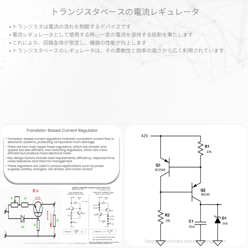 トランジスタベースの電流レギュレータ