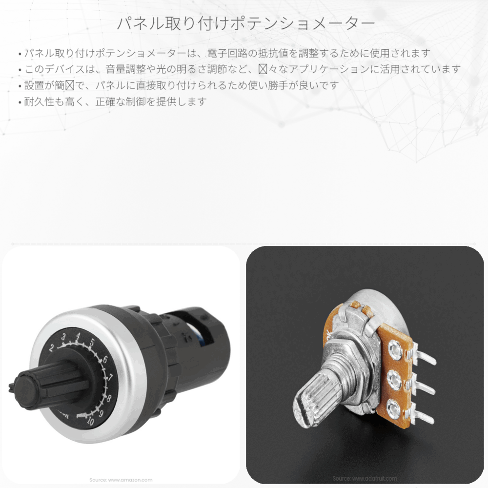 パネル取り付けポテンショメーター