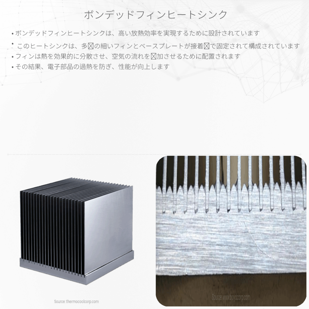 ボンデッドフィンヒートシンク