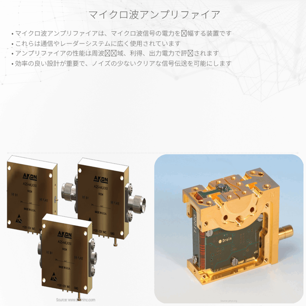 マイクロ波アンプリファイア
