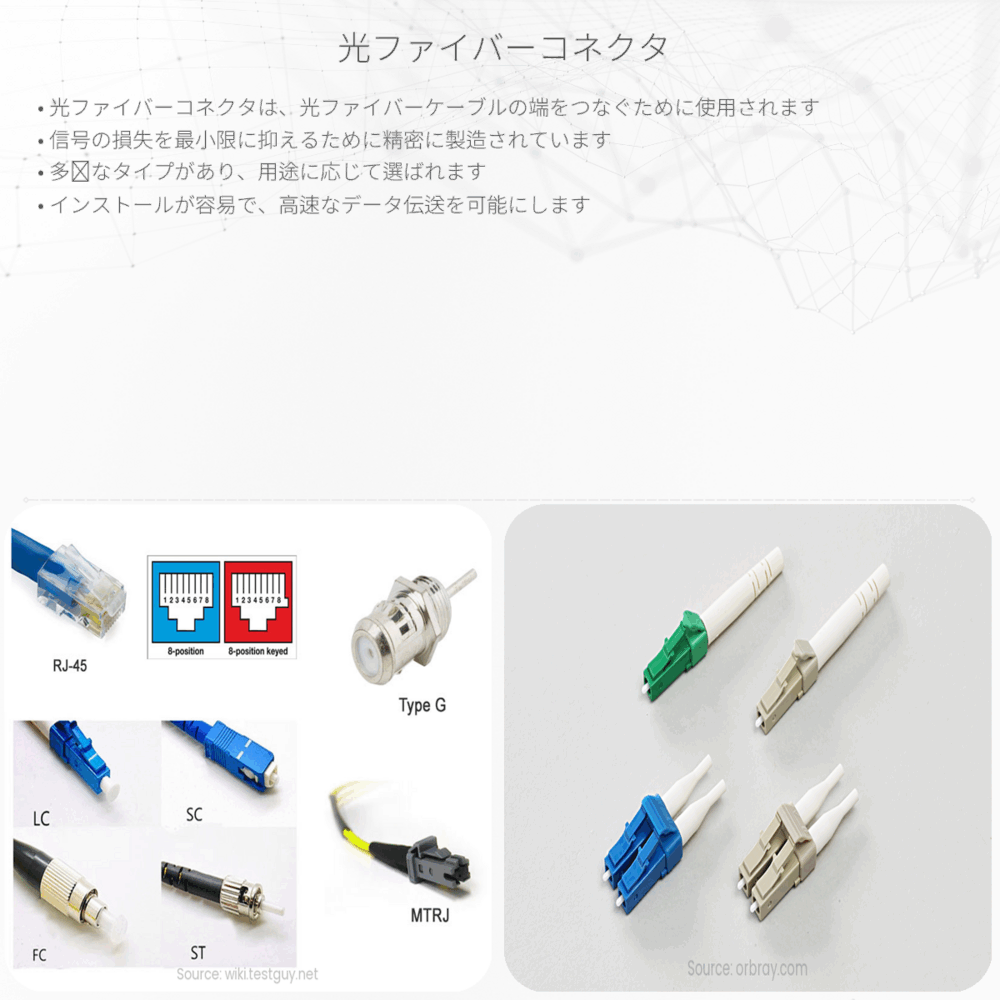 光ファイバーコネクタ
