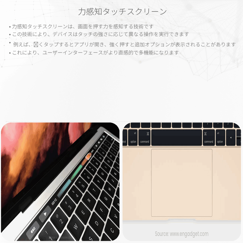 力感知タッチスクリーン